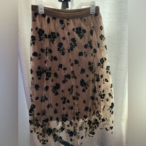 Unbranded Brown and Floral Skirt Dreamy cottagecore vibes  Size L